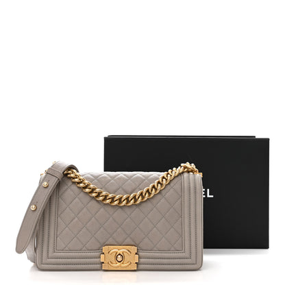 Chanel Caviar Quilted Medium Boy Flap Grey 11 of 11