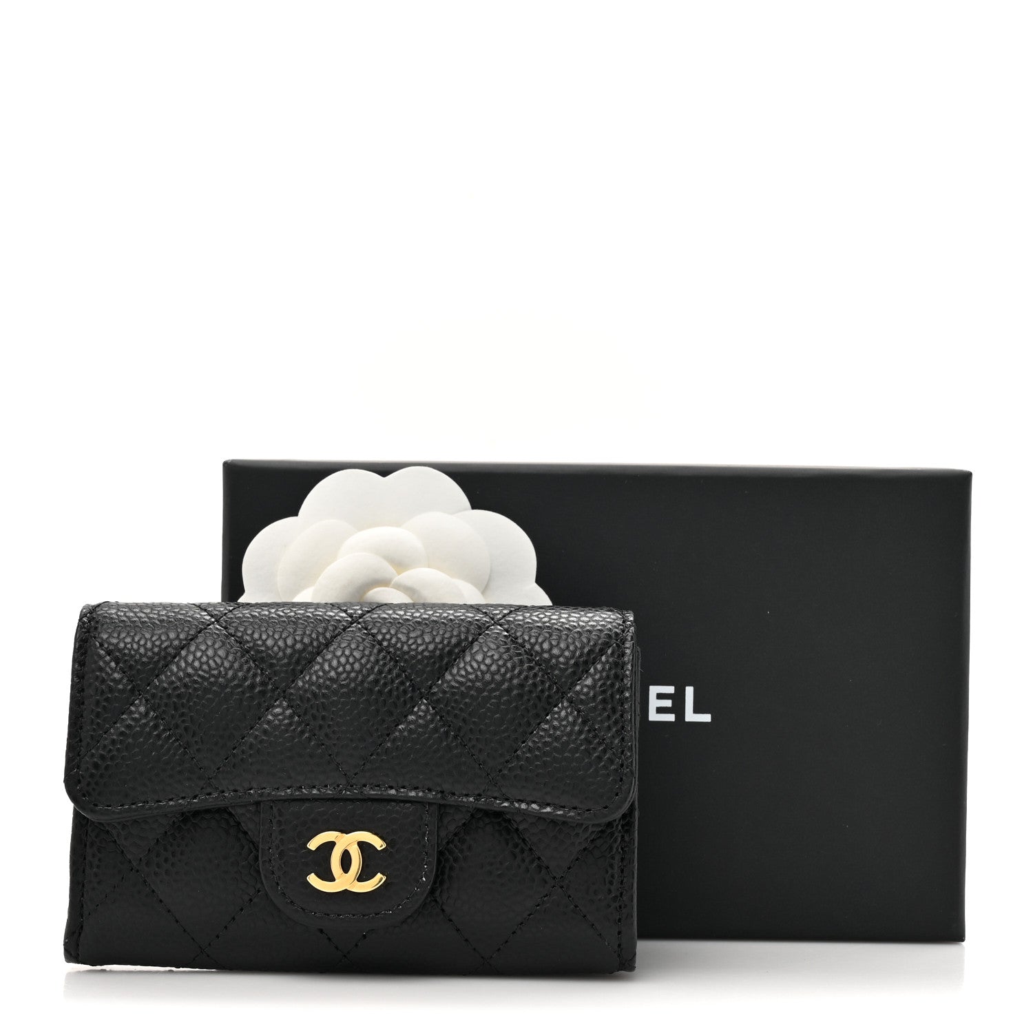 Chanel Caviar Quilted Flap Card Holder Wallet Black 9 of 9
