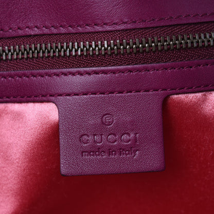 Gucci Velvet Matelasse Loved Embroidered Medium GG Marmont Shoulder Bag Fuchsia Violet Cyclamen 6 of 8
