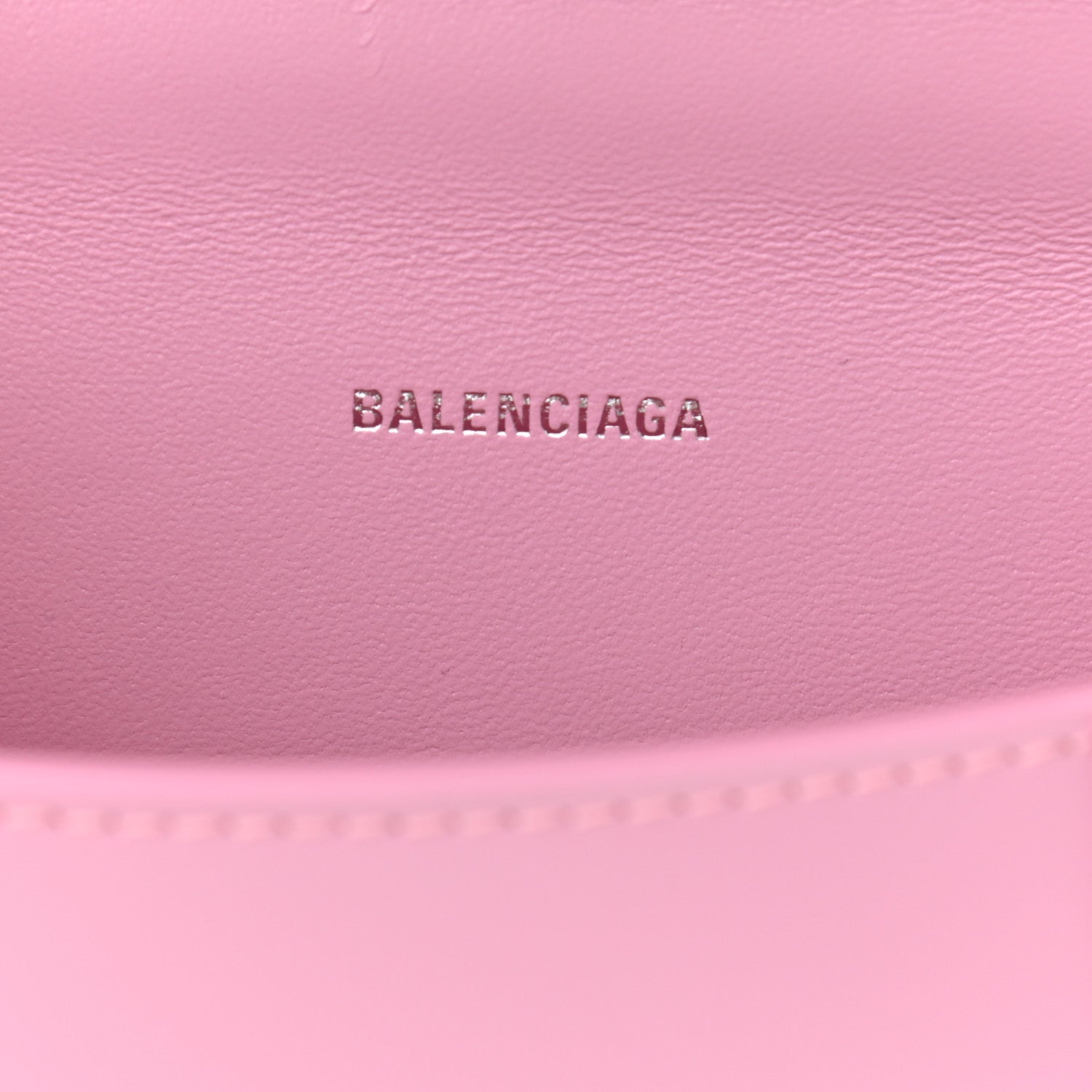 Balenciaga Shiny Box Calfskin Tonal B Hourglass Top Handle Bag XS Candy Pink 6 of 12