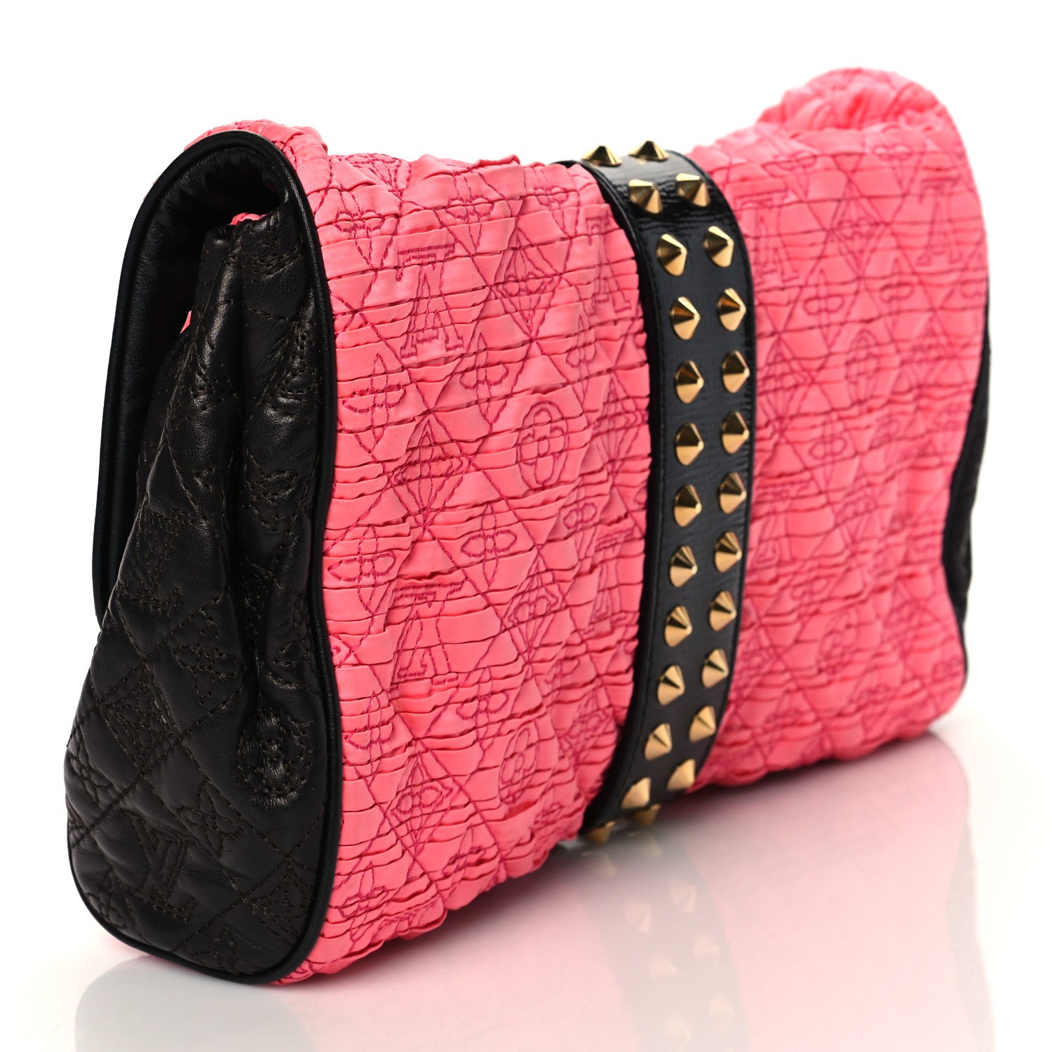 Louis Vuitton Satin Quilted Monogram Coquette Pochette Bunny Pink 3 of 9