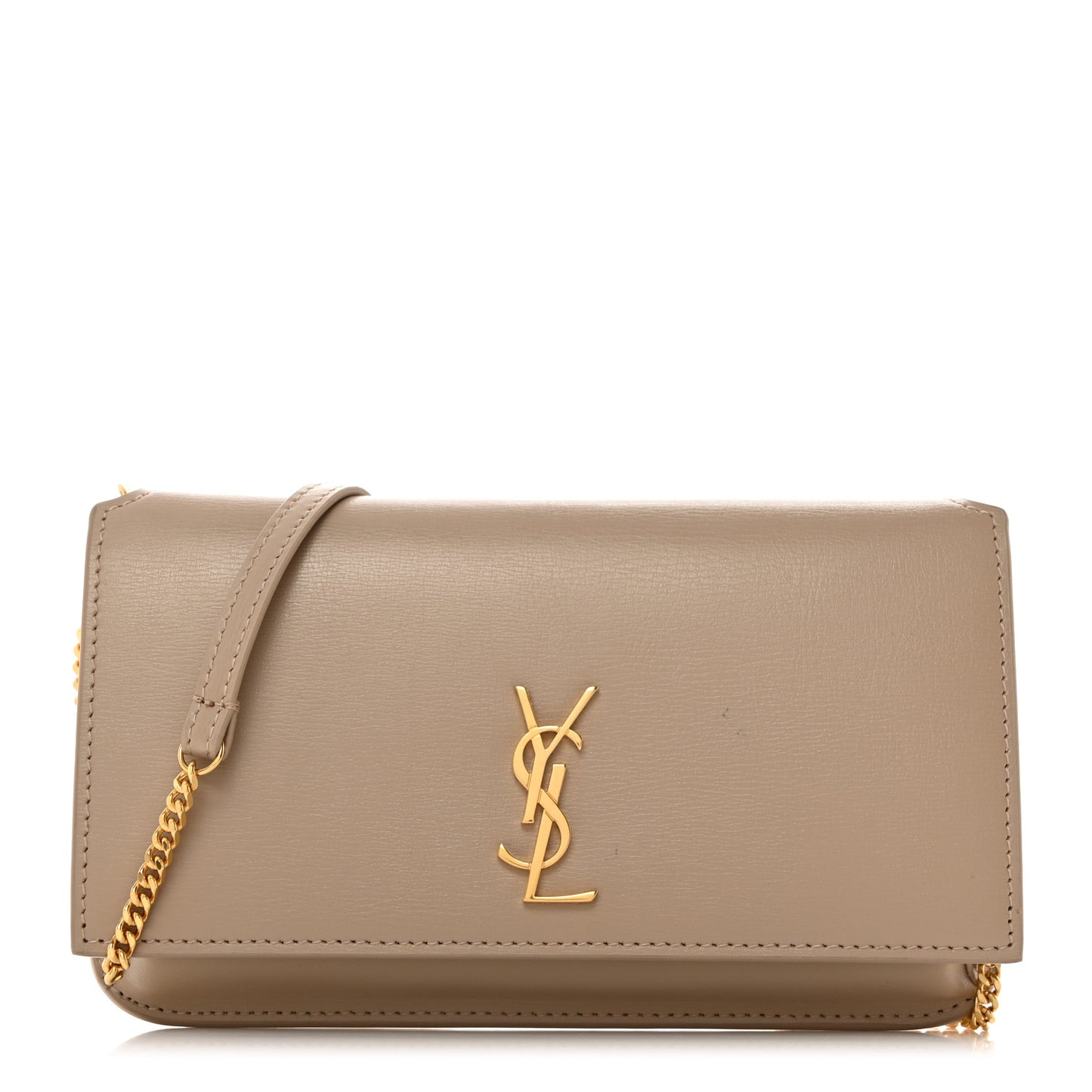 Smooth Calfskin Monogram Phone Holder Crossbody Dark Beige