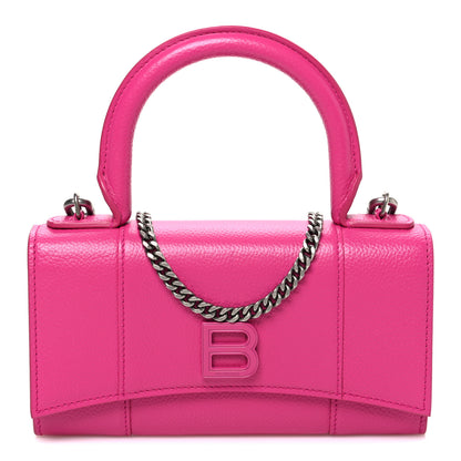 Balenciaga Grained Calfskin Tonal B Hourglass Top Handle Crossbody Phone Holder Fuchsia 1 of 10