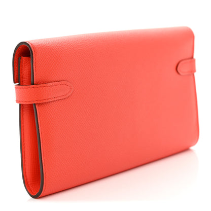Hermes Epsom Kelly Longue Wallet Orange Poppy 3 of 8