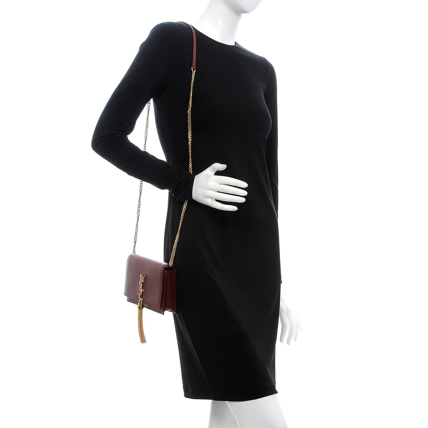 Smooth Calfskin Classic Monogram Kate Tassel Chain Wallet Palissandre