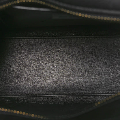 Celine Calfskin Lambskin Canvas Jacquard Floral Nano Luggage Black 5 of 9