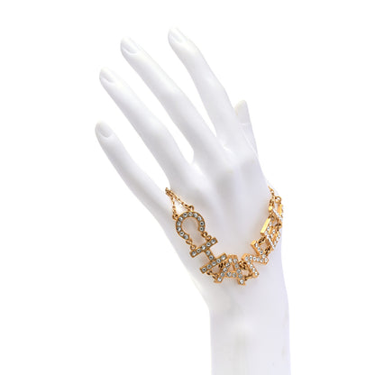 Chanel Metal Crystal 90's Icon Logo Bracelet Gold 2 of 5