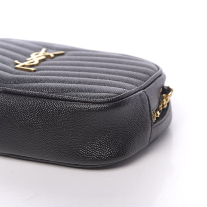 Saint Laurent Grain De Poudre Matelasse Monogram Mini Lou Camera Bag Black 9 of 11