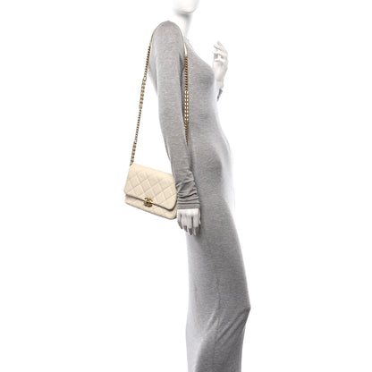 Chanel Shiny Caviar Quilted Small Chain Melody Flap White 2 of 10