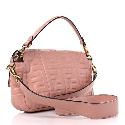 Fendi Nappa FF 1974 Embossed Baguette Rosa Bourbon 3 of 13