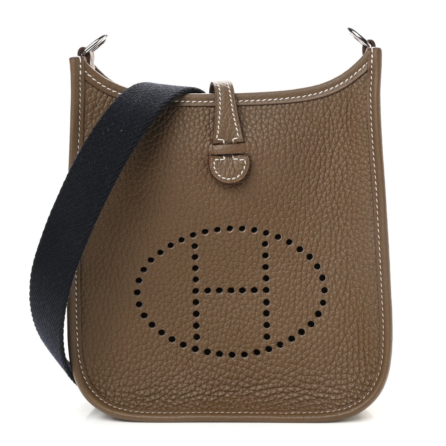 Hermes Taurillon Clemence Amazone Evelyne TPM Etoupe Bleu Indigo 1 of 11