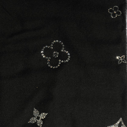 Louis Vuitton Cashmere Swarovski Crystal Monte Carlo Stole Black 4 of 4