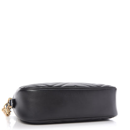 Gucci Calfskin Matelasse Small GG Marmont Chain Shoulder Bag Black 4 of 10