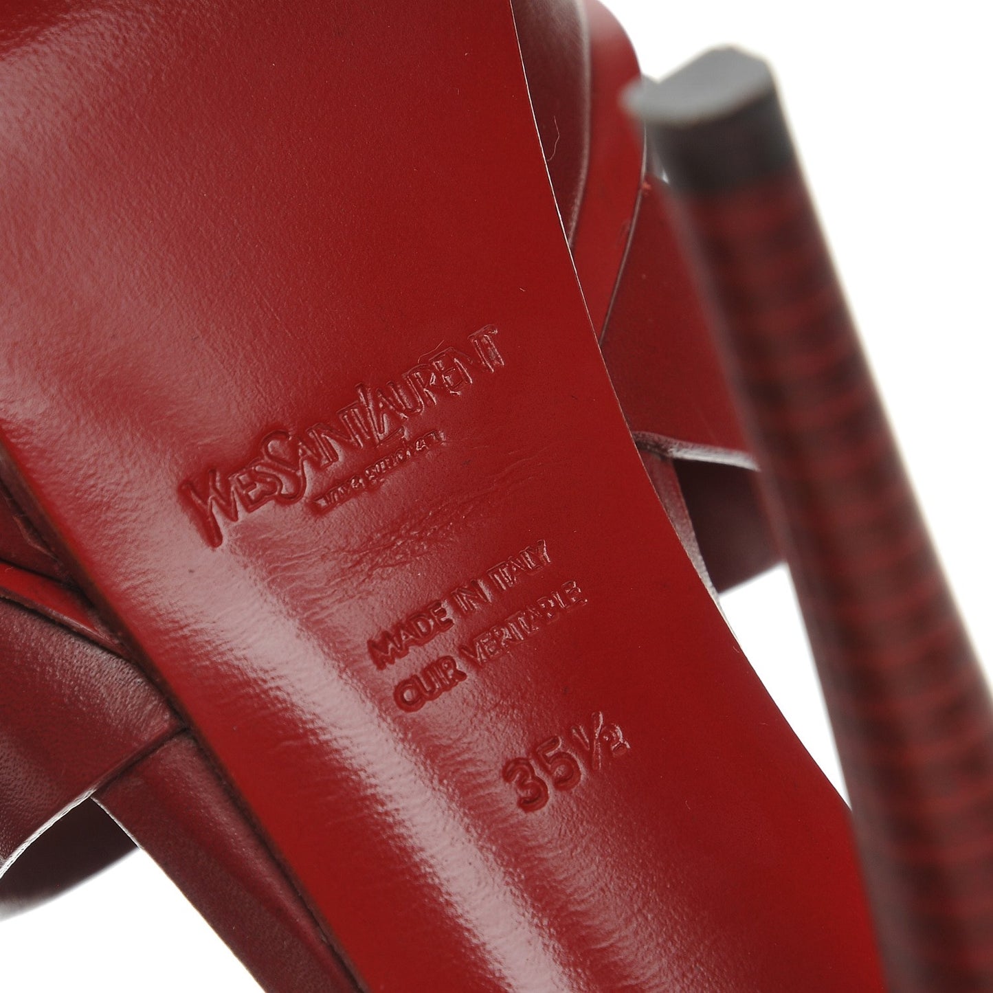 Calfskin Tribute 105 Platform Sandals 35.5 Deep Red