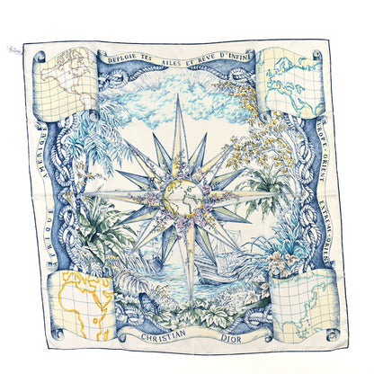 Christian Dior Silk Rêve d'Infini Square Scarf Blue 1 of 3