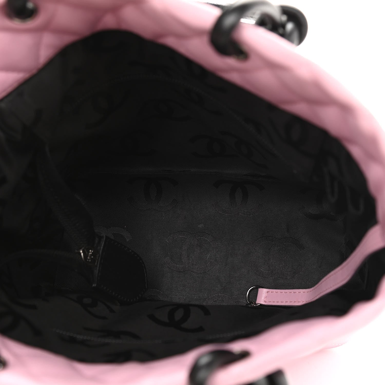 Chanel Calfskin Quilted Medium Cambon Tote Pink Black 5 of 17
