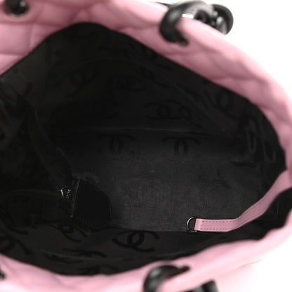 Chanel Calfskin Quilted Medium Cambon Tote Pink Black 5 of 17