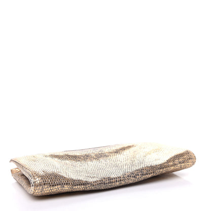 Nancy Gonzalez Metallic Lizard Clutch Gold 4 of 7