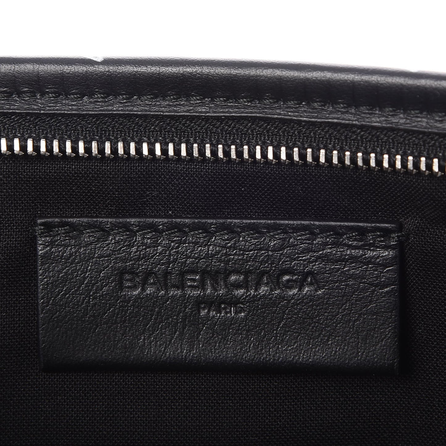Calfskin Allover Logo Mini Bazar Pouch Black White