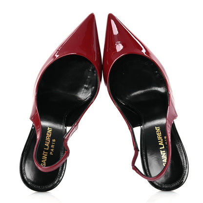 Saint Laurent Patent Calfskin Zoe 105 Slingback Pump 39 Opyum Red 2 of 12
