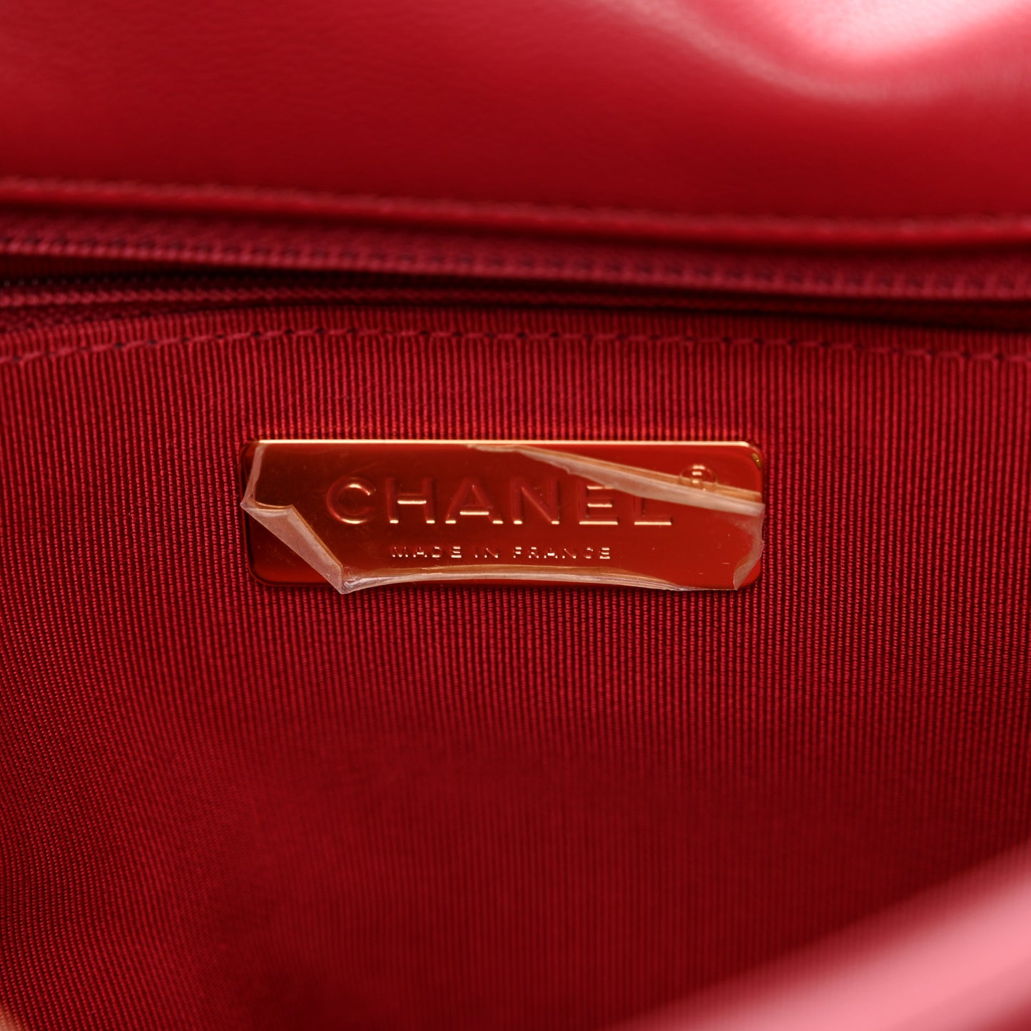 Goatskin Quilted Large Chanel 19 Flap Red