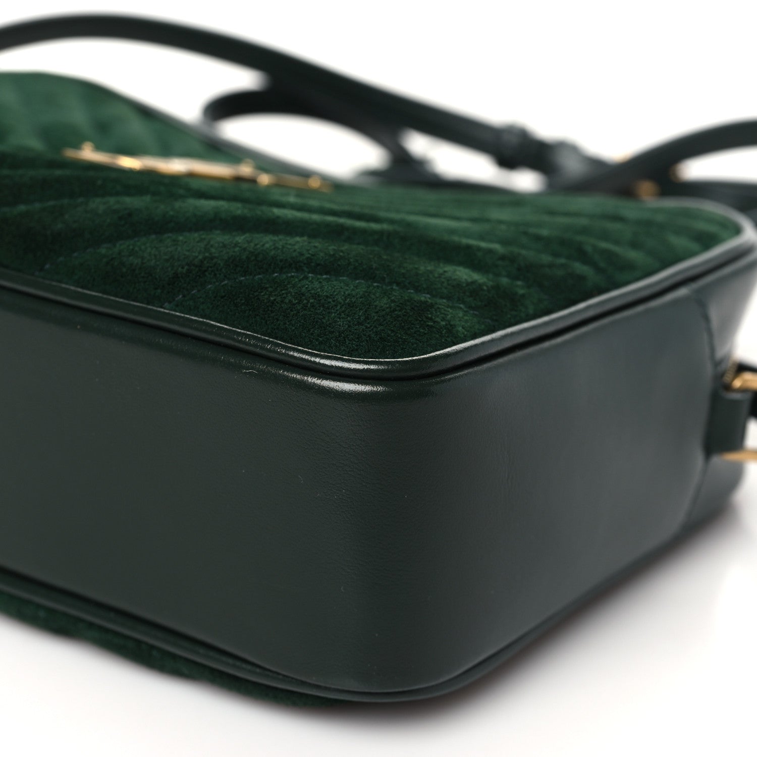 Saint Laurent Suede Calfskin Monogram Lou Camera Bag Vert Fonce 10 of 12