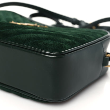 Saint Laurent Suede Calfskin Monogram Lou Camera Bag Vert Fonce 10 of 12