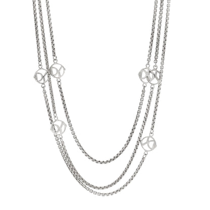 David Yurman Sterling Silver Logo Station Necklace 74" 1 of 4