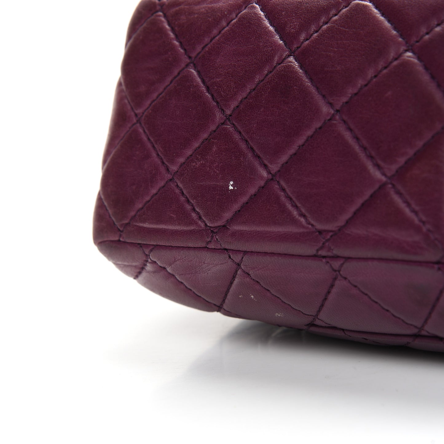 Lambskin Quilted Jumbo Single Flap Purple