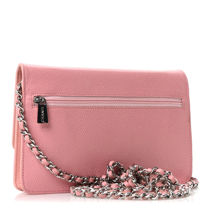 Chanel Caviar Timeless CC Wallet on Chain WOC Pink 3 of 10