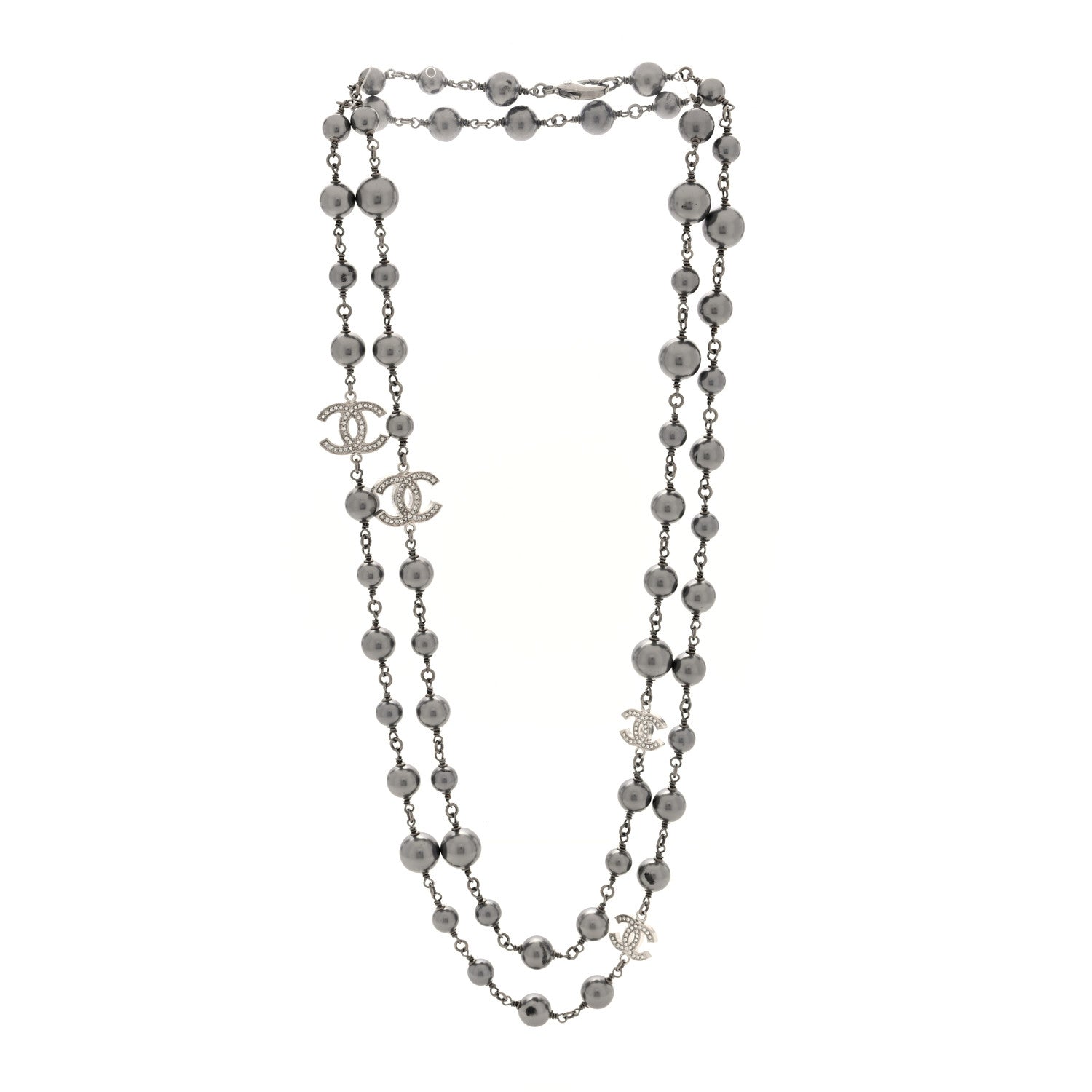 Chanel Crystal Beaded CC Long Necklace 3 of 4