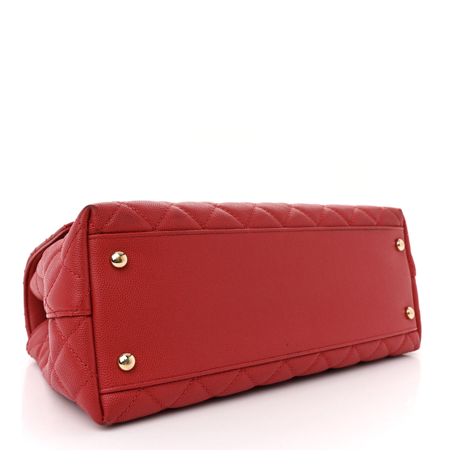Caviar Lizard Embossed Quilted Small Coco Handle Flap Red