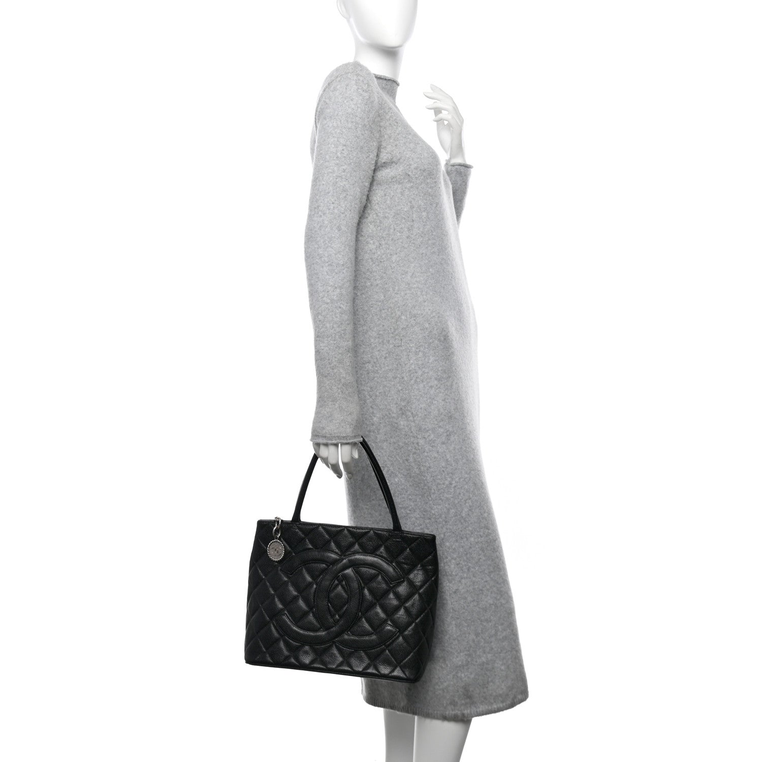 Chanel Caviar Quilted Medallion Tote Black 2 of 13