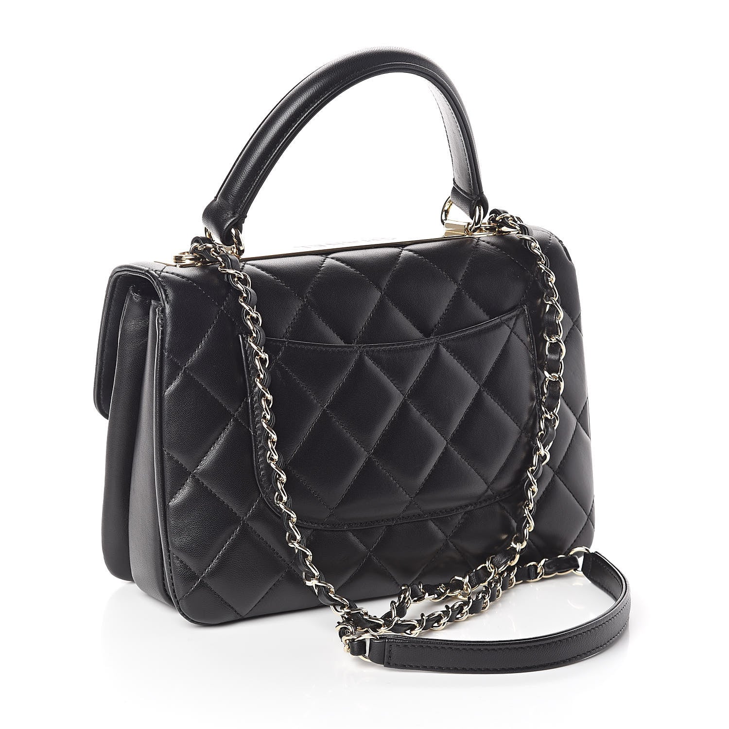 Chanel Lambskin Quilted Small Trendy CC Dual Handle Flap Bag Black 3 of 12