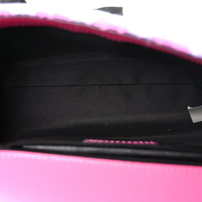 Versace Tweed Quilted Medusa Medium Chain Crossbody Pink Blue 5 of 9