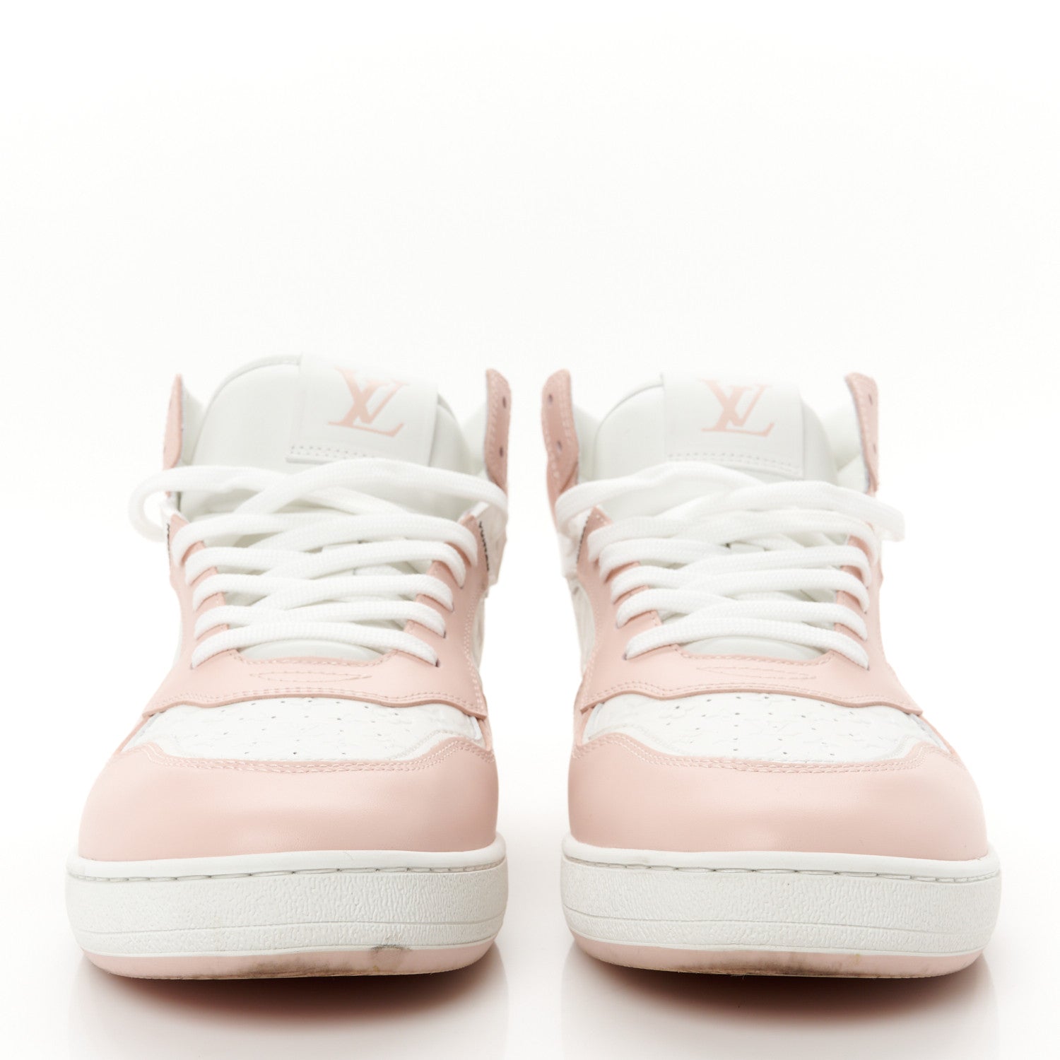 Louis Vuitton Calfskin Monogram Womens LV Stadium Mid Top Sneaker 42 Rose Clair Pink 3 of 11
