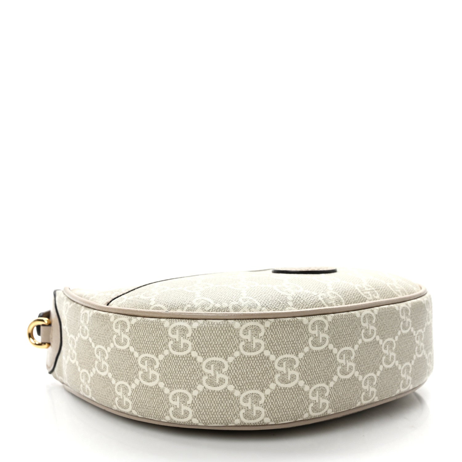 Gucci GG Supreme Monogram Textured Dollar Calfskin Mini Retro Interlocking G Half Moon Bag Beige Mystic White Oatmeal 4 of 10