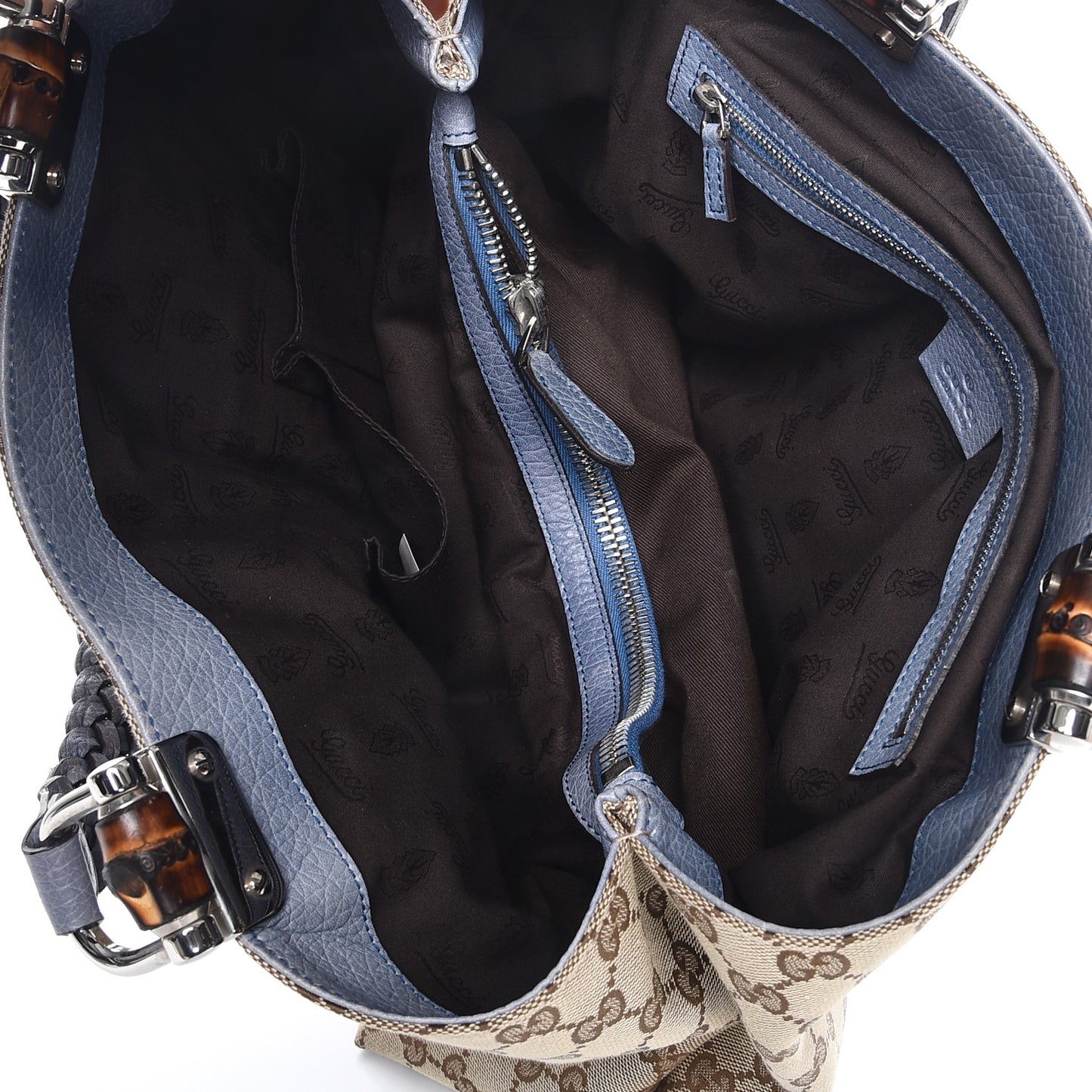 Monogram Medium Bamboo Bar Tote Blue
