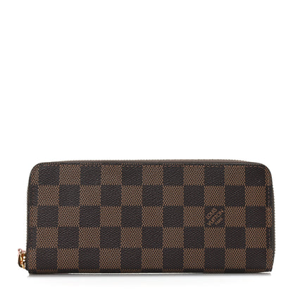 Louis Vuitton Damier Ebene Clemence Wallet Rose Ballerine 1 of 7