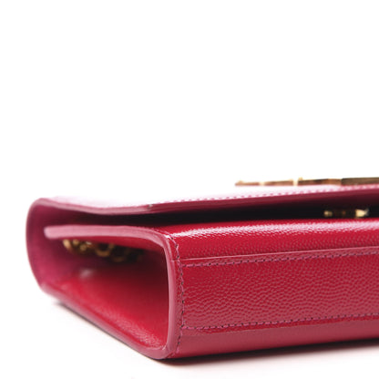 Saint Laurent Grain De Poudre Small Classic Monogram Kate Satchel Lipstick Fuchsia 6 of 10