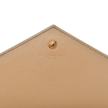 Saint Laurent Grain De Poudre Matelasse Chevron Monogram Chain Wallet Nude Powder 5 of 15