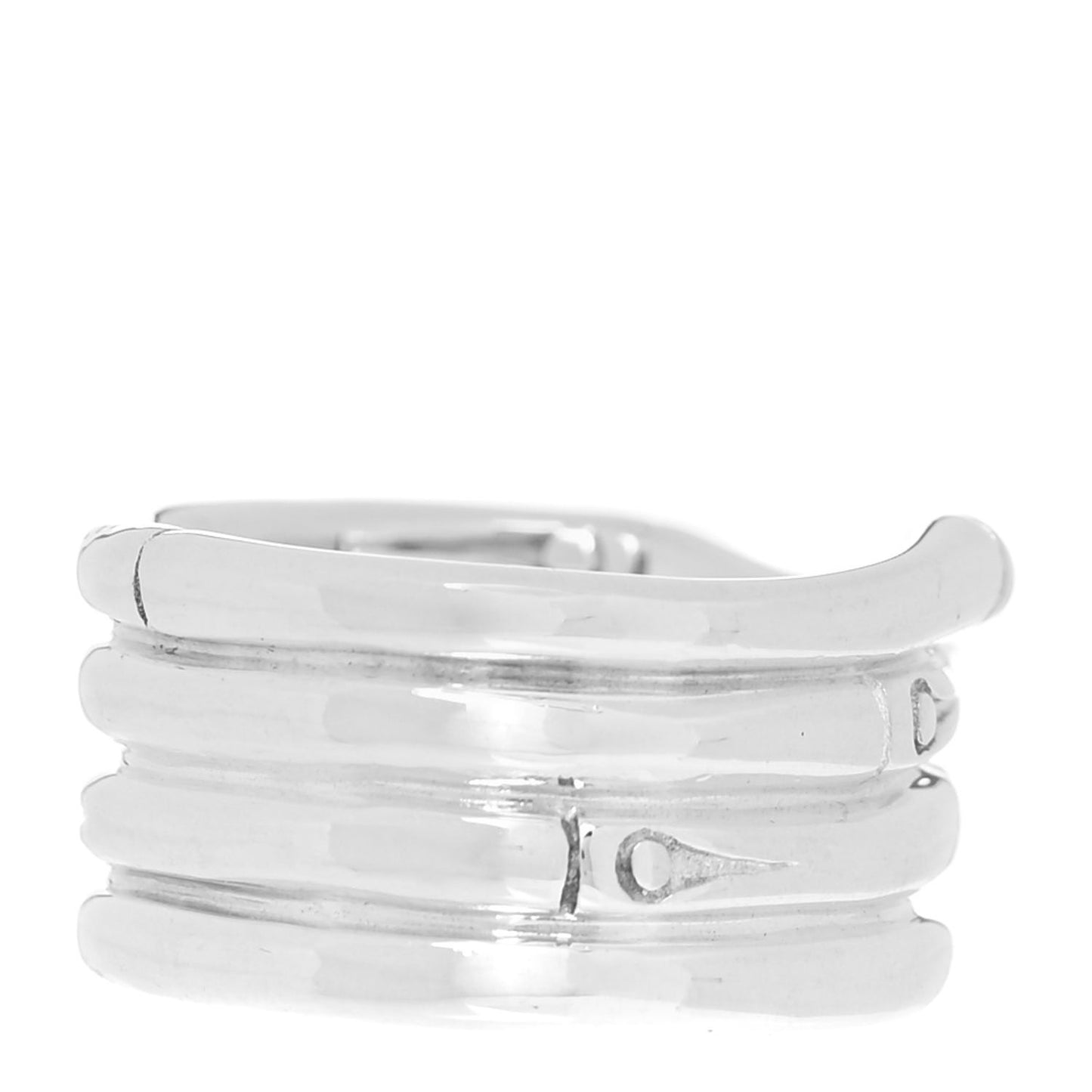 Sterling Silver 18k Yellow Gold Crossover Bamboo Ring 55 7.25