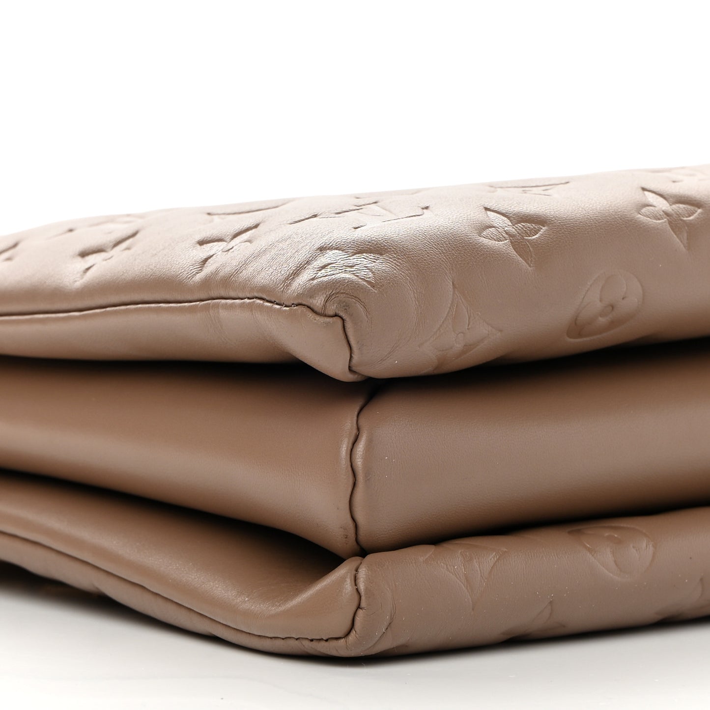 Lambskin Embossed Monogram Coussin MM Taupe