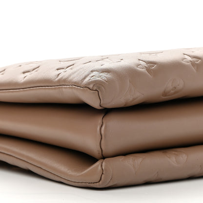 Louis Vuitton Lambskin Embossed Monogram Coussin MM Taupe 10 of 13