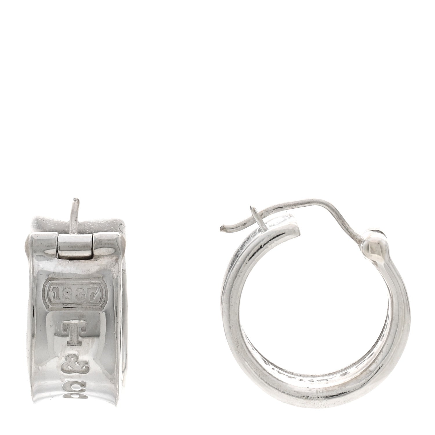 Tiffany Sterling Silver Wide 1837 Hoop Earrings 1 of 4