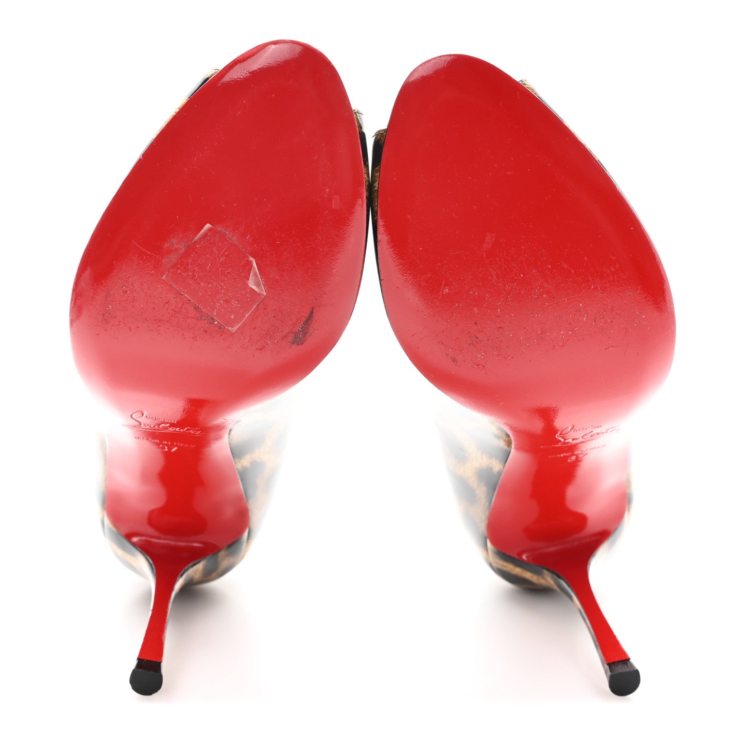 Christian Louboutin Patent Leopard Pumps 37 6 of 9