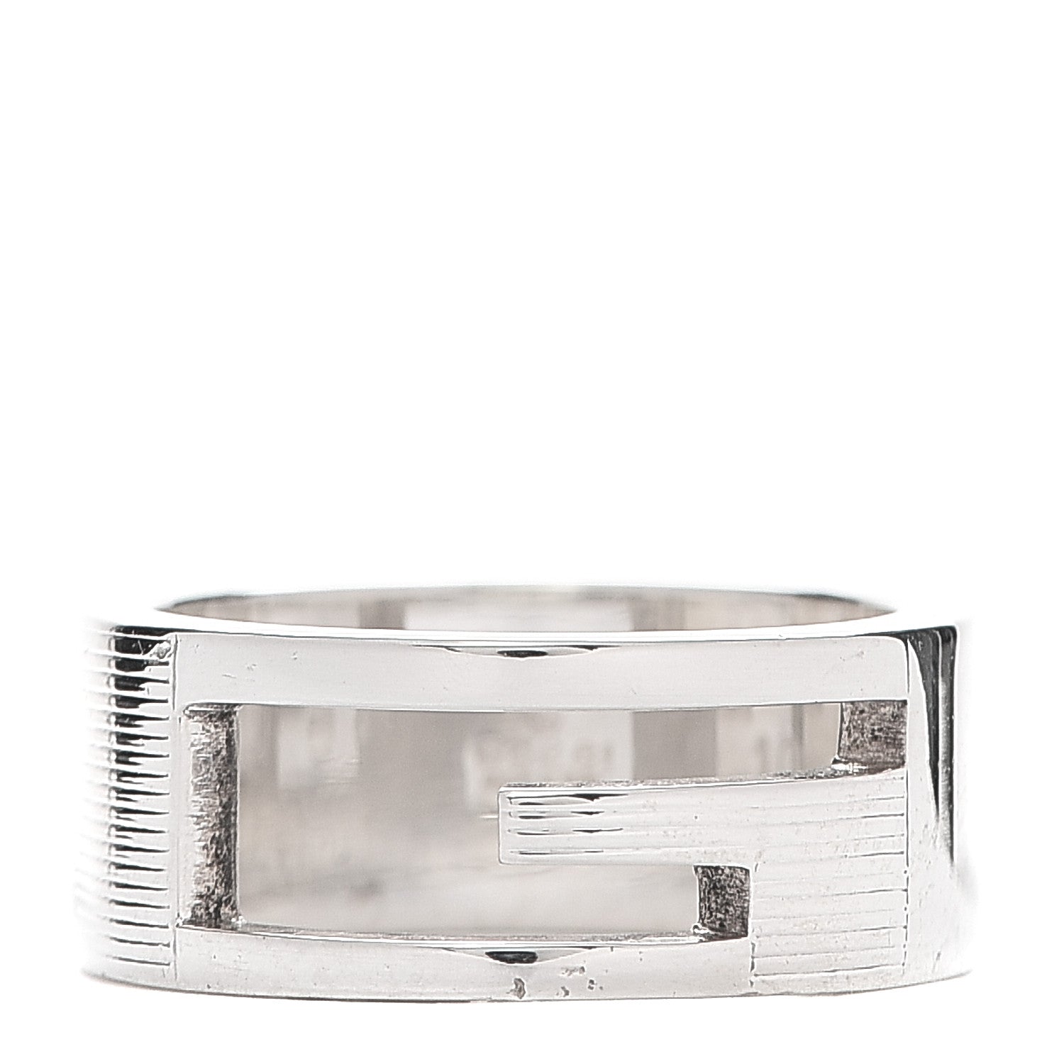 Gucci Sterling Silver G Cutout Ring 49 5 1 of 7