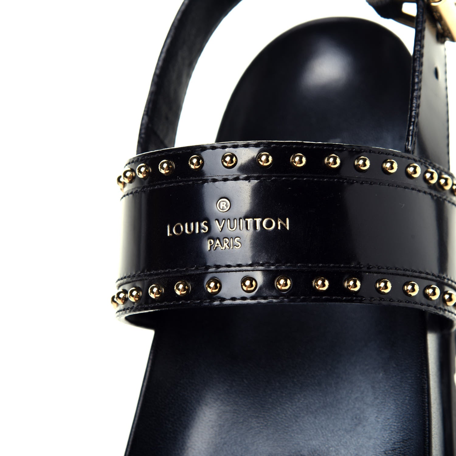 Louis Vuitton Calfskin Monogram Laureate Platform Sandals 36 Black 9 of 10