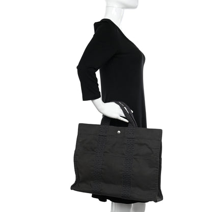 Hermes Canvas Herline Tote GM Grey 2 of 9