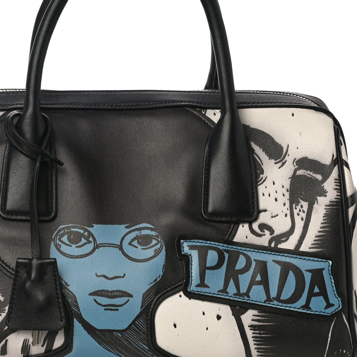 Grace Lux Comic Print Bowler Bag Acciaio Mare